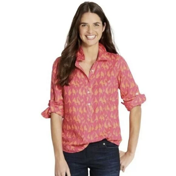 Vineyard Vines Women’s Linen/Viscose Parrot Blouse in Size 0. - Picture 6 of 7